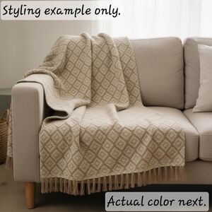 Handwoven cotton blanket-Cream